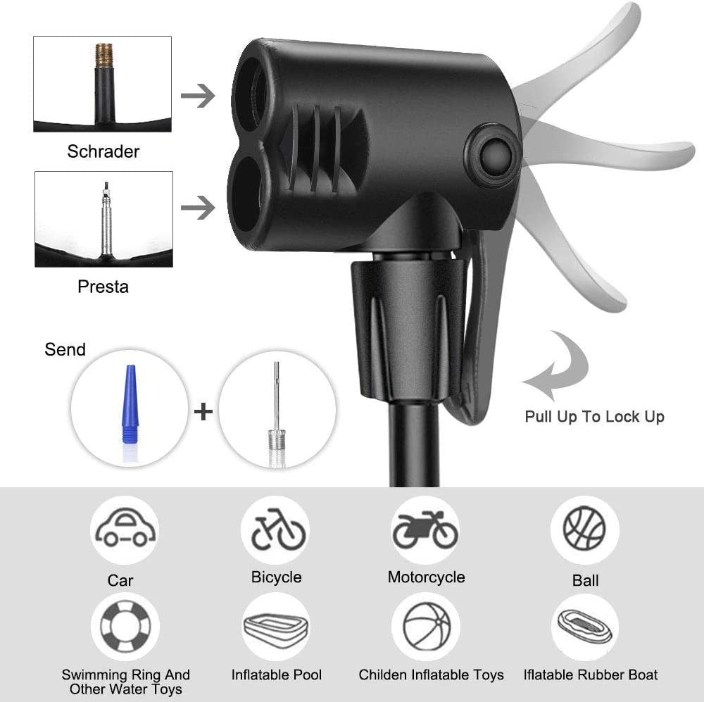 High Pressure Foot Air Pump – Heavy-Duty Mini Foot Pump for Bicycle, Ball, Scooter, Car