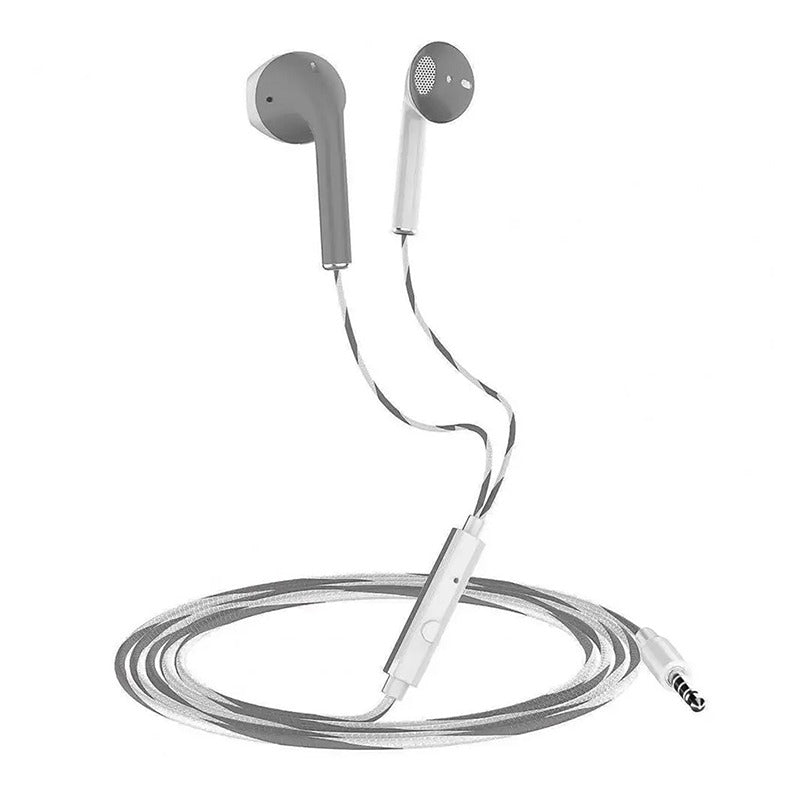 Two-color Splicing Flat In-ear Headphones Wired Music Call Headphones
