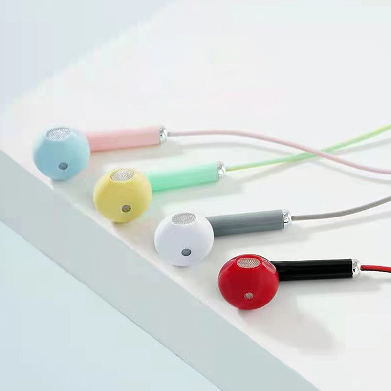 Two-color Splicing Flat In-ear Headphones Wired Music Call Headphones